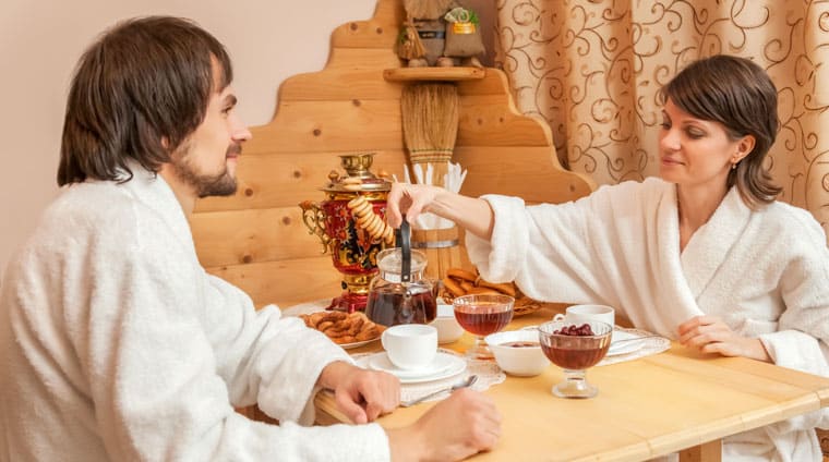 Комната отдыха в русской бане санатория Пятигорье. Пятигорск