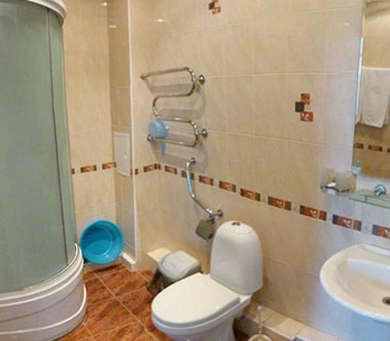 Совмещенный санузел в 2 местном 2 комнатном 1 категории, Корпус 2 санатория Димитрова. Кисловодск